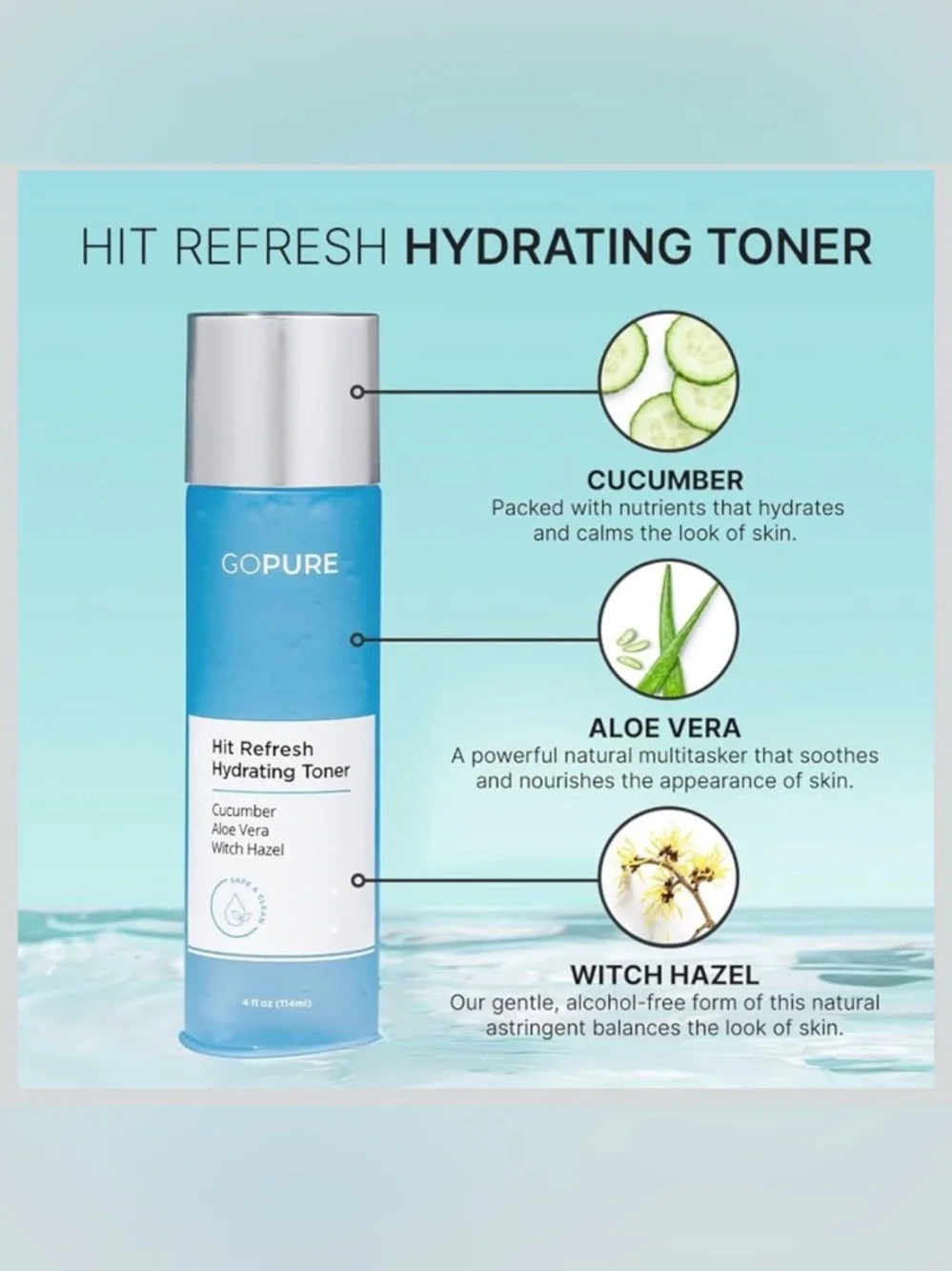 GoPure Hit Refresh Hydrating Toner **NWT** - Picture 4 of 6